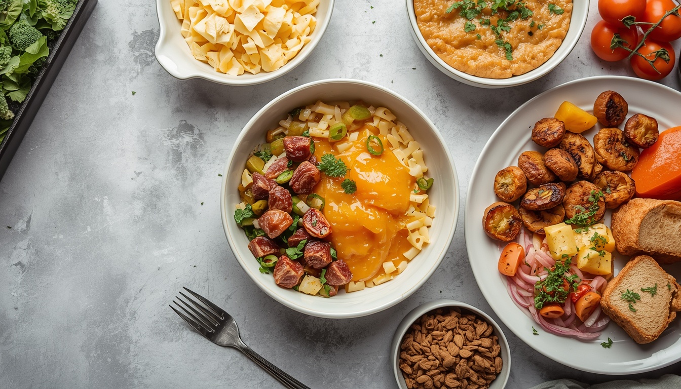 Variety of dietary-specific meals including vegan and gluten-free options
